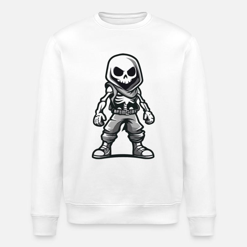 Skeleton Halloween Comic - Stanley/Stella ROLLER Unisex Organic Sweatshirt - white