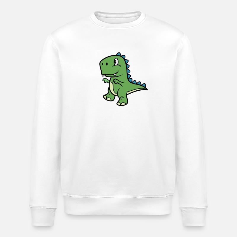 Dinosaur T-Rex - Stanley/Stella ROLLER Unisex Organic Sweatshirt - white
