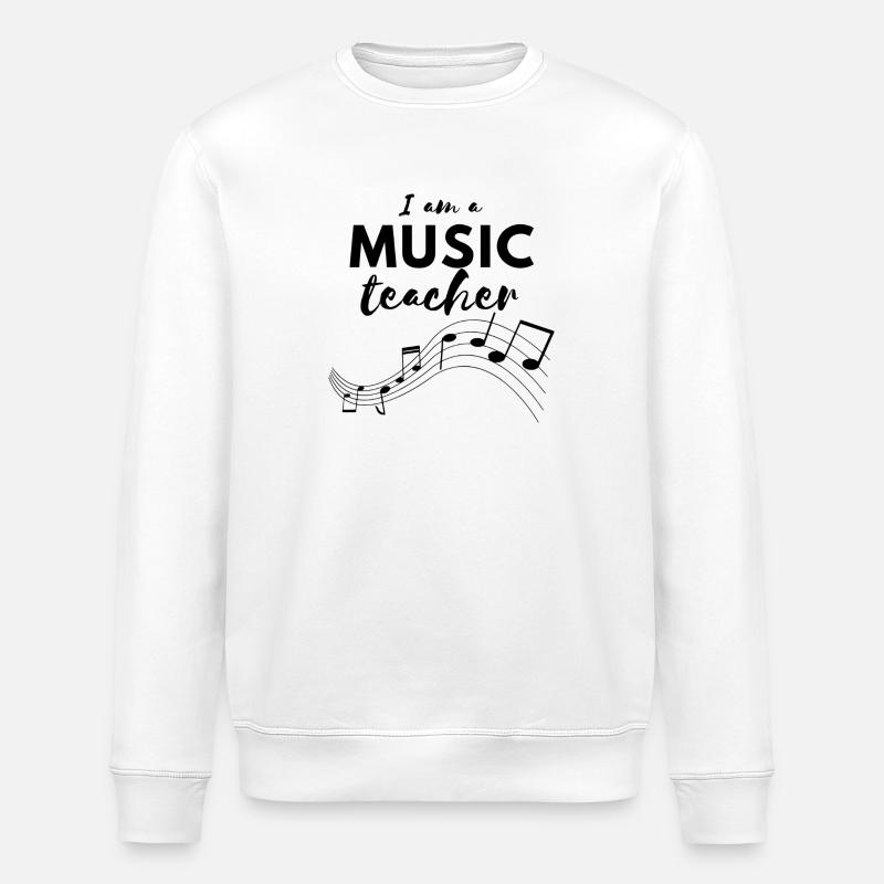 Ich bin eine MUSIKLEHRER-Sammlung - Stanley/Stella Unisex Bio-Sweatshirt ROLLER - Weiß