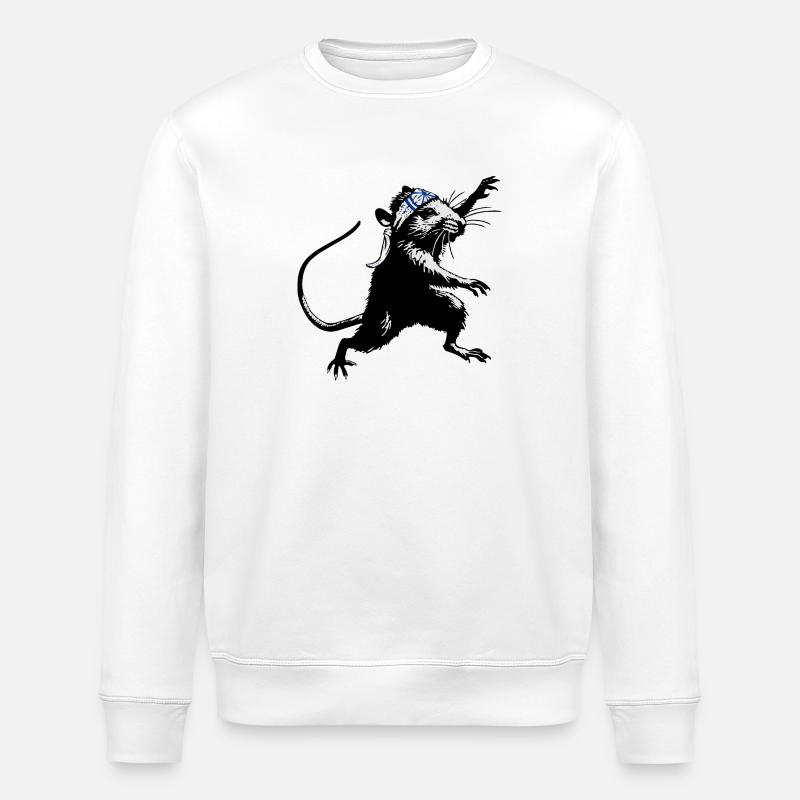 KaRATe - "Ninja Rat" - Stanley/Stella ROLLER Unisex Organic Sweatshirt - white