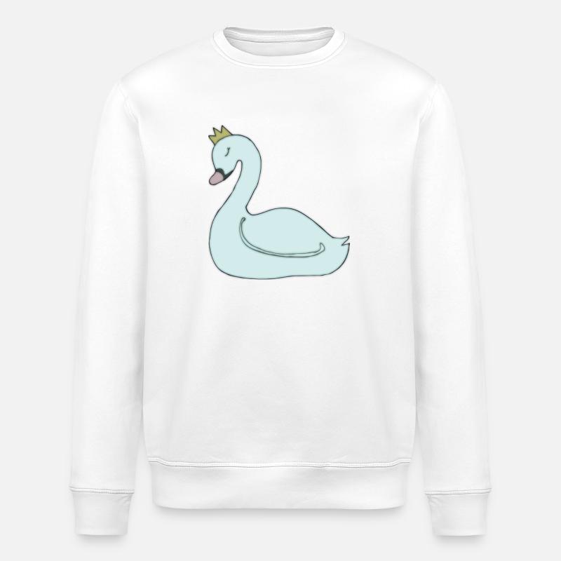 Cygne bleu clair - Sweat bio ROLLER Stanley/Stella Unisexe - blanc