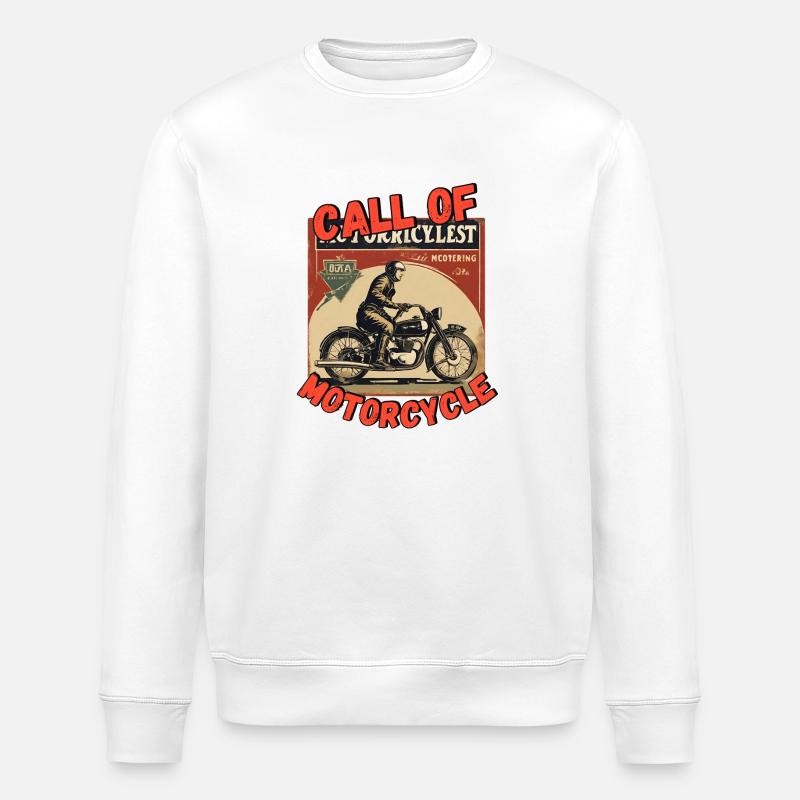 Nostalgia Biker 3 - Stanley/Stella ROLLER Unisex Organic Sweatshirt - white