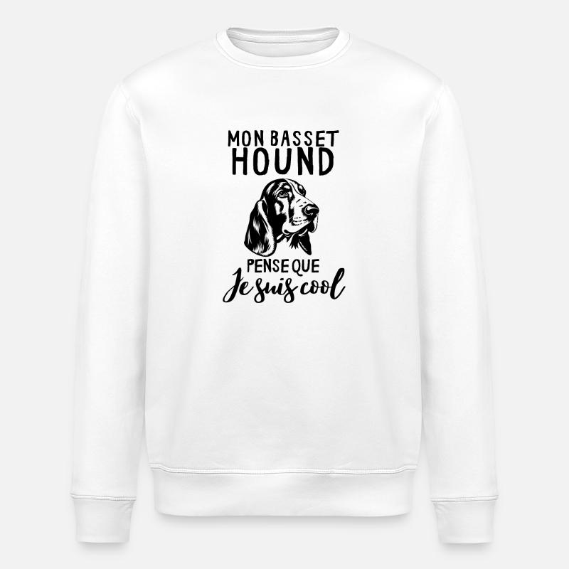 Chien de race basset hound - Sweat bio ROLLER Stanley/Stella Unisexe - blanc