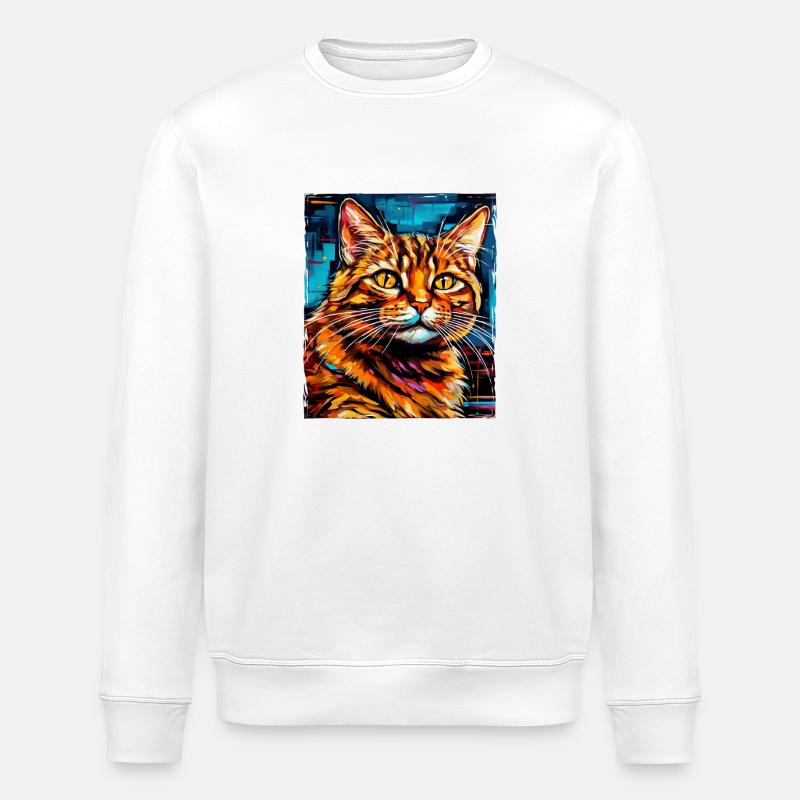 Portrait de chat - Sweat bio ROLLER Stanley/Stella Unisexe - blanc