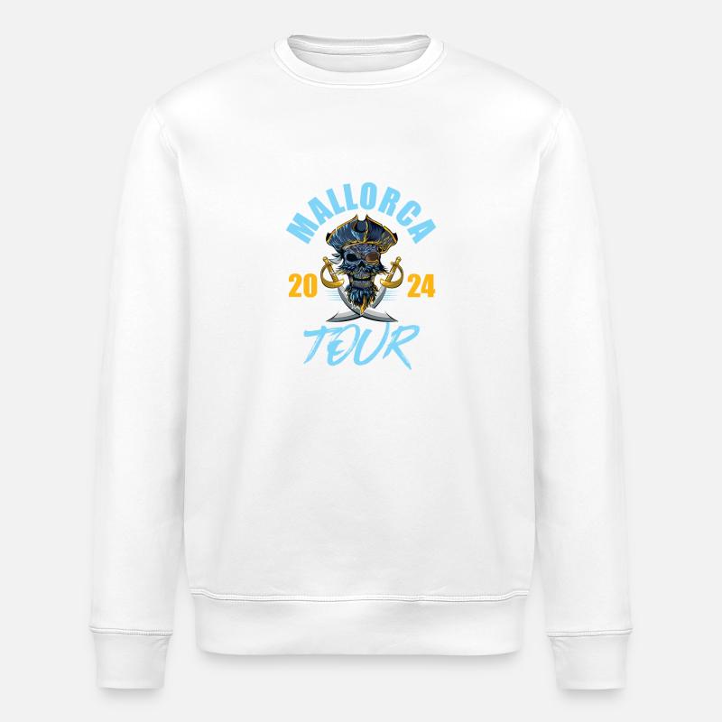 Majorque 2024 Skeleton - Sweat bio ROLLER Stanley/Stella Unisexe - blanc