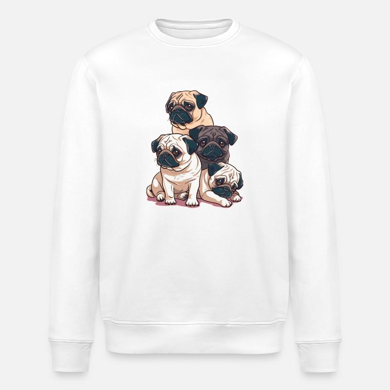 Pile de carlins - Sweat bio ROLLER Stanley/Stella Unisexe - blanc