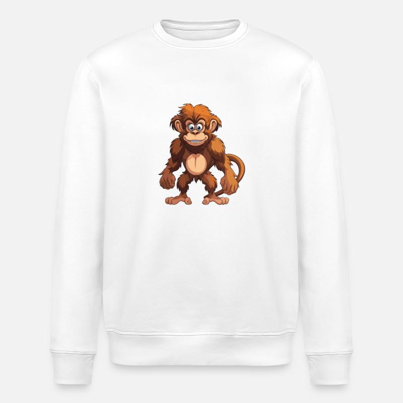 Affe Tier - Stanley/Stella Unisex Bio-Sweatshirt ROLLER - Weiß