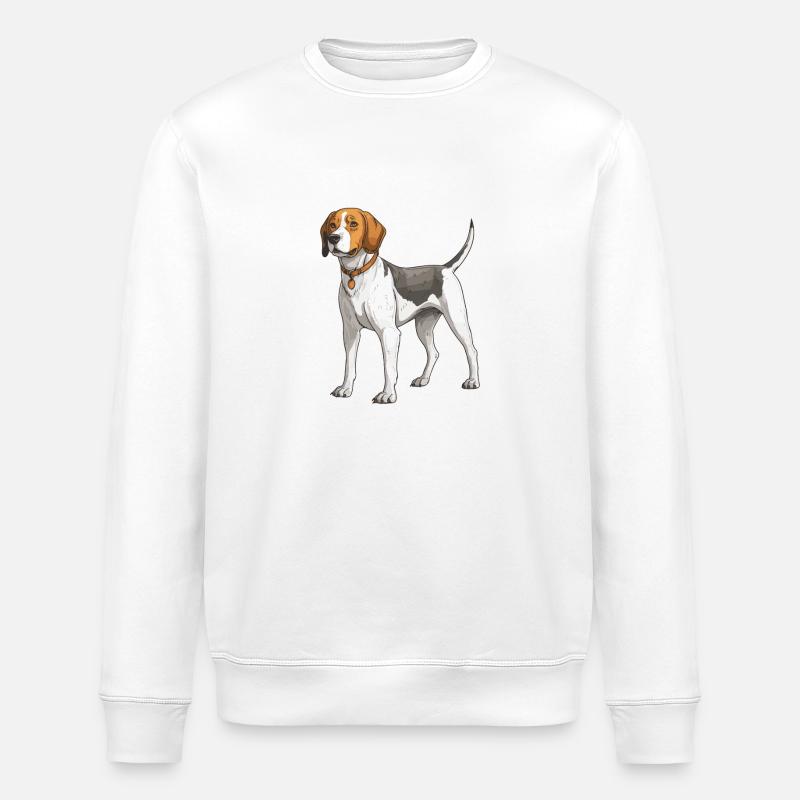 Beagle Hund Tier - Stanley/Stella Unisex Bio-Sweatshirt ROLLER - Weiß