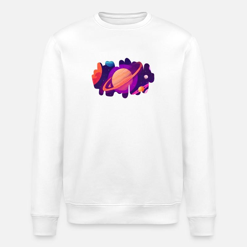 Kosmisches Herz - Stanley/Stella Unisex Bio-Sweatshirt ROLLER - Weiß