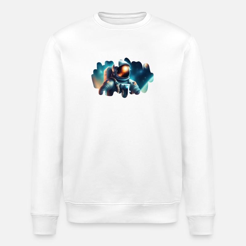 Astronaute dans le cosmos - Sweat bio ROLLER Stanley/Stella Unisexe - blanc