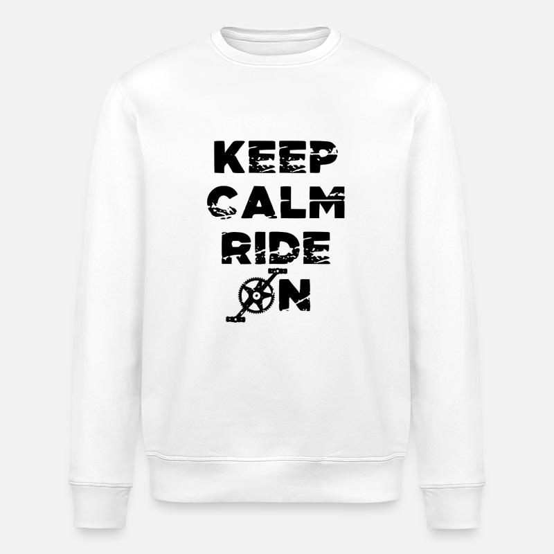 Keep Calm Ride On Fahrrad - Stanley/Stella Unisex Bio-Sweatshirt ROLLER - Weiß