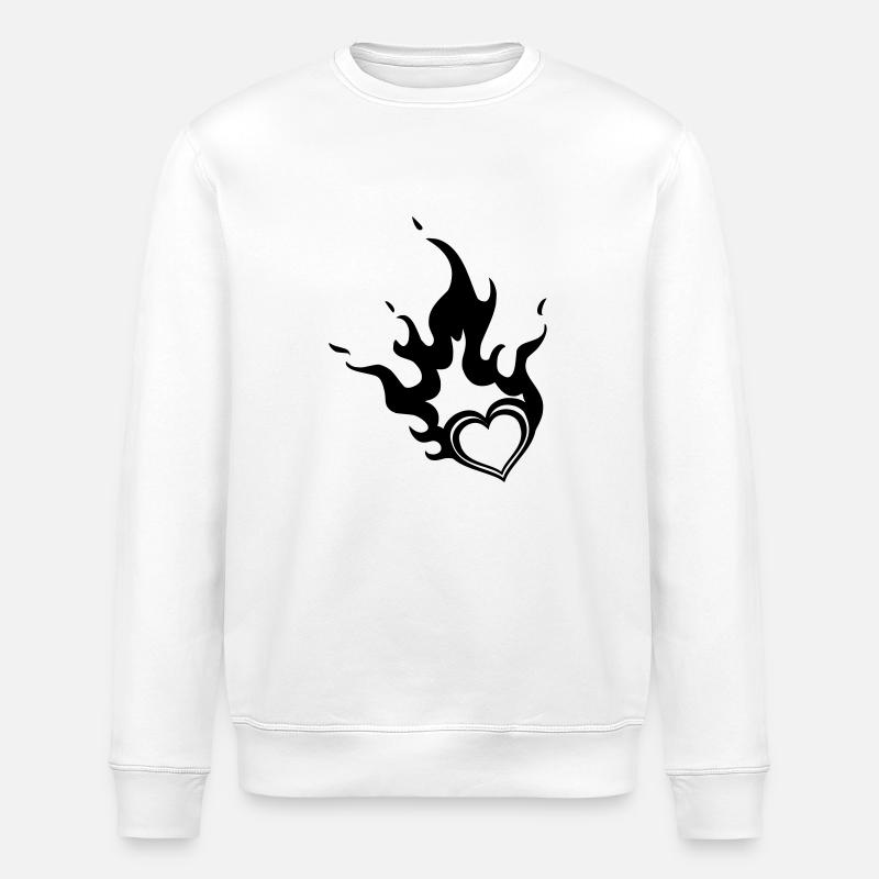 brennendes Herz - Stanley/Stella Unisex Bio-Sweatshirt ROLLER - Weiß