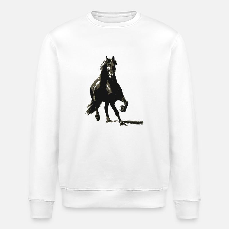 cheval animal mignon ! - Sweat bio ROLLER Stanley/Stella Unisexe - blanc