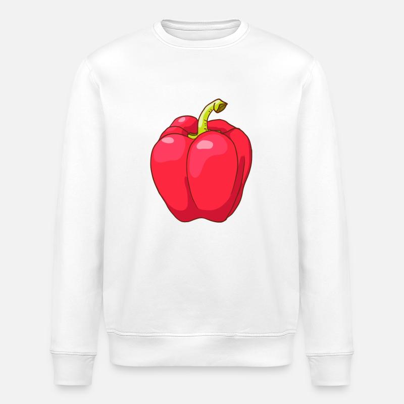 Red pepper - Stanley/Stella ROLLER Unisex Organic Sweatshirt - white