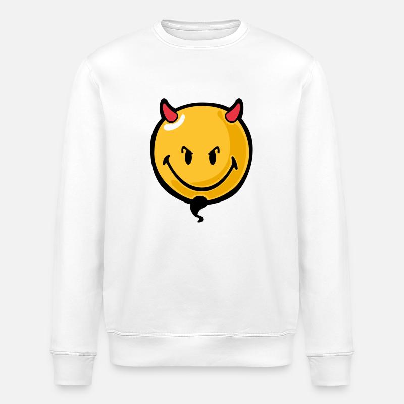 Smiley devil - Sweat bio ROLLER Stanley/Stella Unisexe - blanc