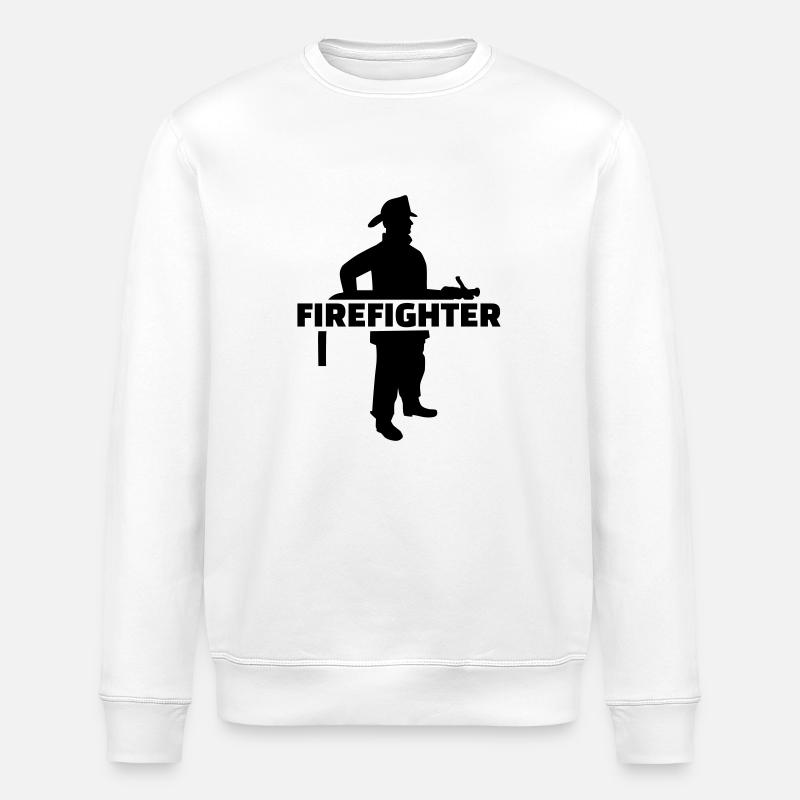 Firefighter - Stanley/Stella ROLLER Unisex Organic Sweatshirt - white