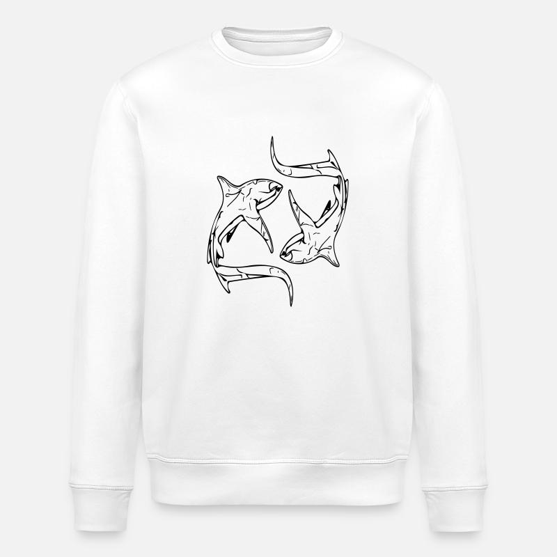 Requins renards élégants en cercle - Sweat bio ROLLER Stanley/Stella Unisexe - blanc