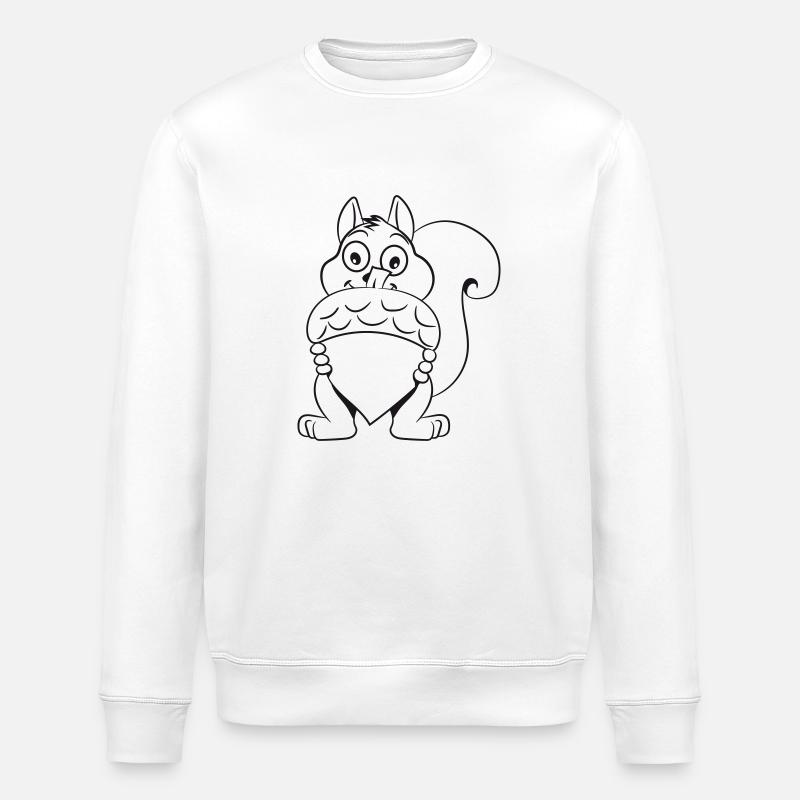 Squirrel nuts nut - Stanley/Stella ROLLER Unisex Organic Sweatshirt - white