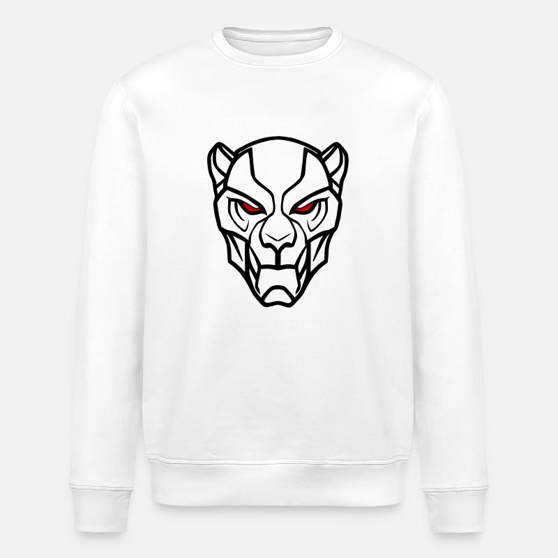 Vector Lion Head Design - Stanley/Stella ROLLER Unisex Organic Sweatshirt - white