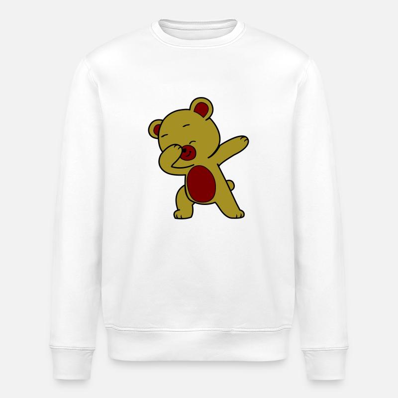 Dabbing Bear - Stanley/Stella ROLLER Unisex Organic Sweatshirt - white