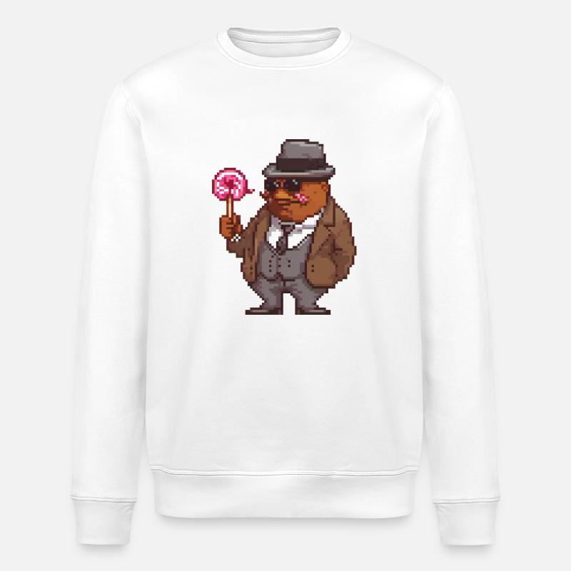 Dapper Pixel Gentleman - Sweat bio ROLLER Stanley/Stella Unisexe - blanc