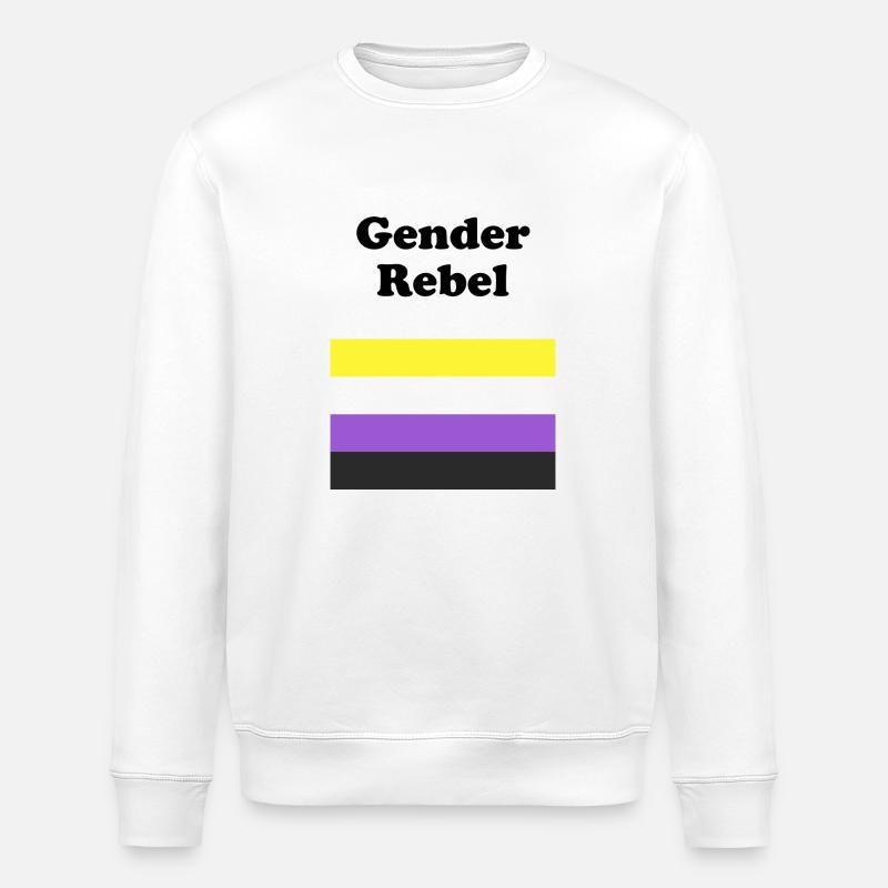 Non Binary Flag Gender Rebel - Stanley/Stella ROLLER Unisex Organic Sweatshirt - white
