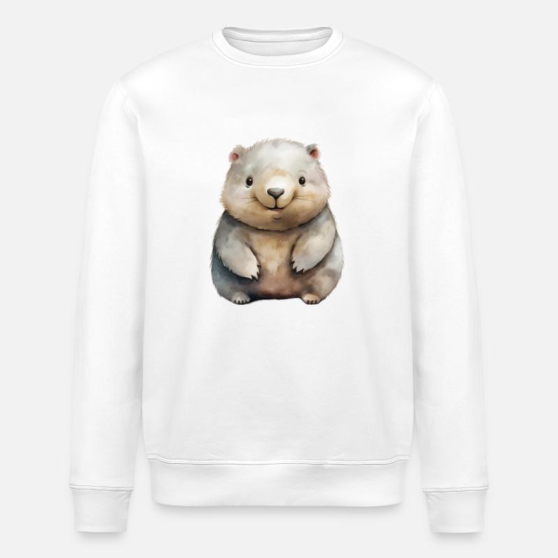Wombatklasse Klassentier Wombat - Stanley/Stella Unisex Bio-Sweatshirt ROLLER - Weiß