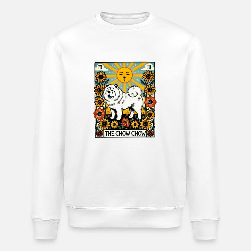 Die Chow Chow Dog Tarotkarte - Stanley/Stella Unisex Bio-Sweatshirt ROLLER - Weiß