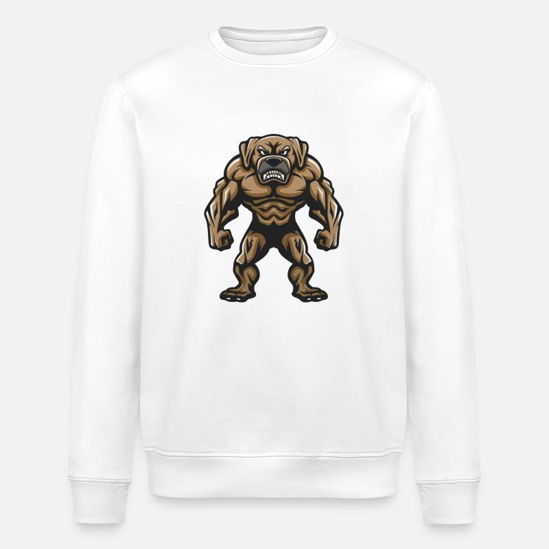 Boxer Hund Comic - Stanley/Stella Unisex Bio-Sweatshirt ROLLER - Weiß