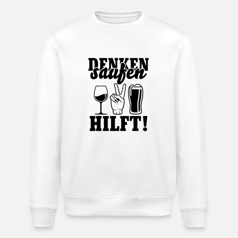 Saufen hilft - Stanley/Stella Unisex Bio-Sweatshirt ROLLER - Weiß