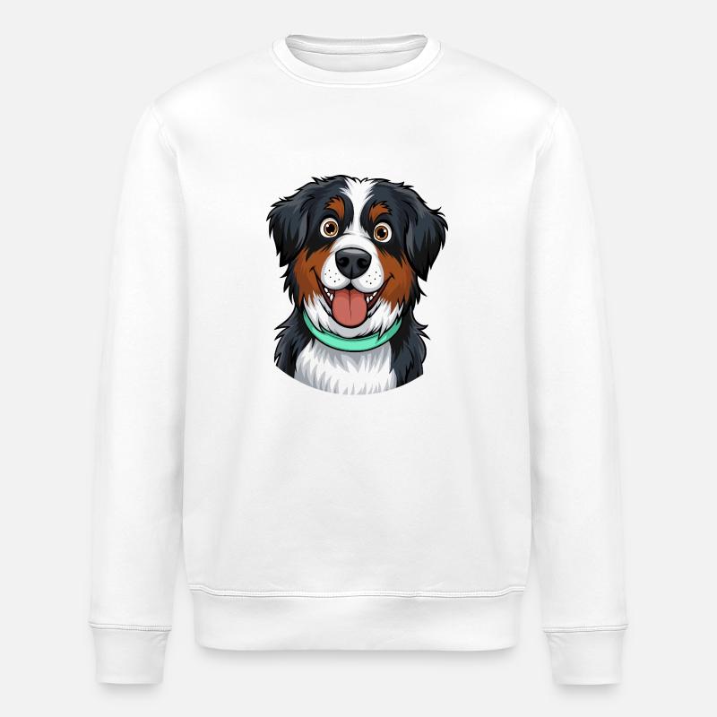 Berner Sennenhund Portrait - Stanley/Stella Unisex Bio-Sweatshirt ROLLER - Weiß
