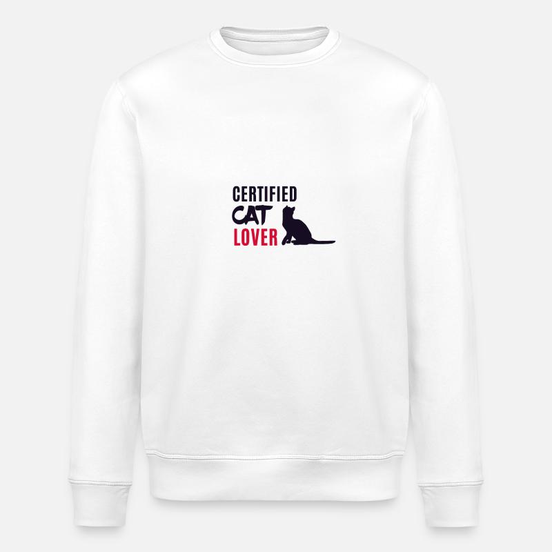 Amoureux des chats certifié - Sweat bio ROLLER Stanley/Stella Unisexe - blanc