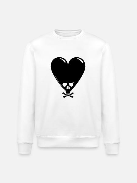Black Valentine - Stanley/Stella ROLLER Unisex Organic Sweatshirt - white