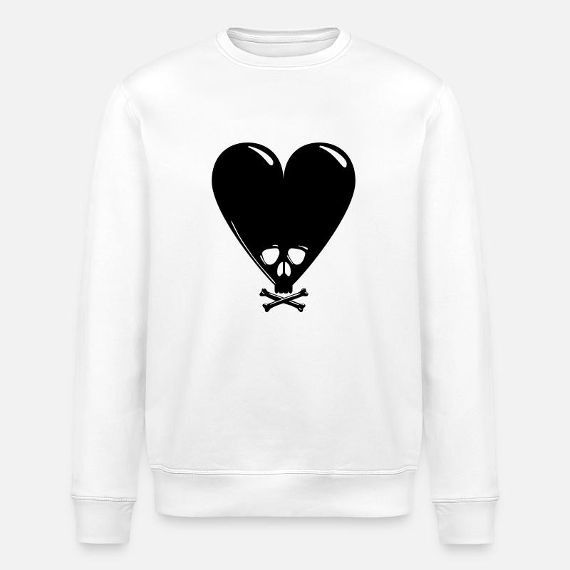 Black Valentine - Stanley/Stella ROLLER Unisex Organic Sweatshirt - white
