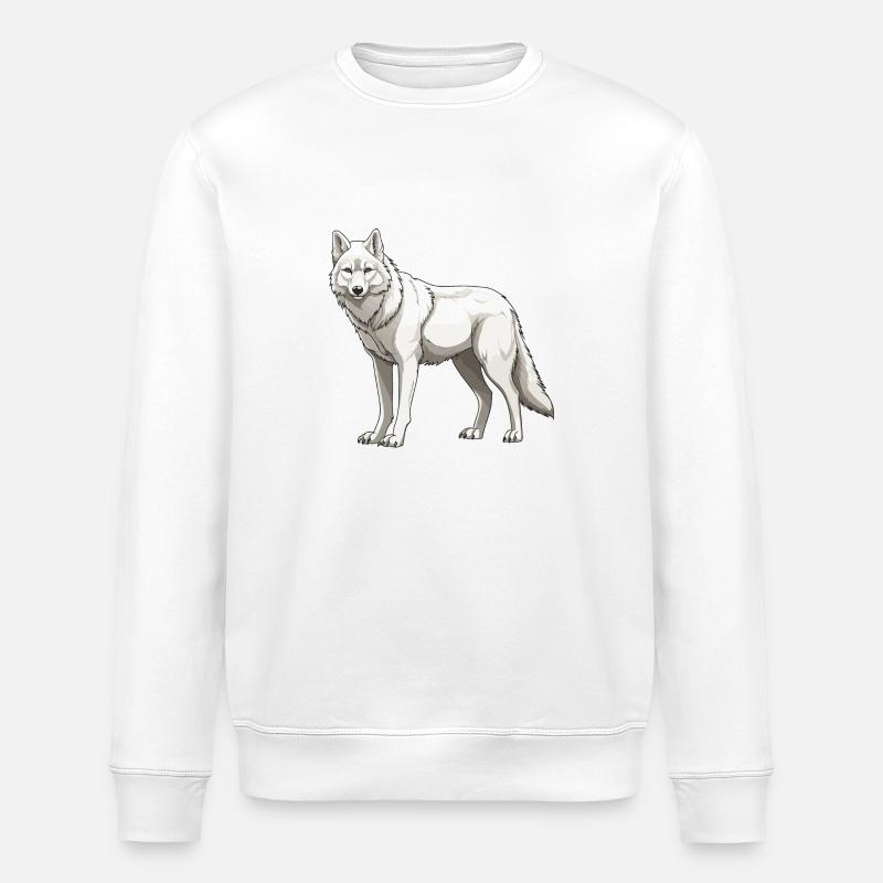Wolf Tier - Stanley/Stella Unisex Bio-Sweatshirt ROLLER - Weiß