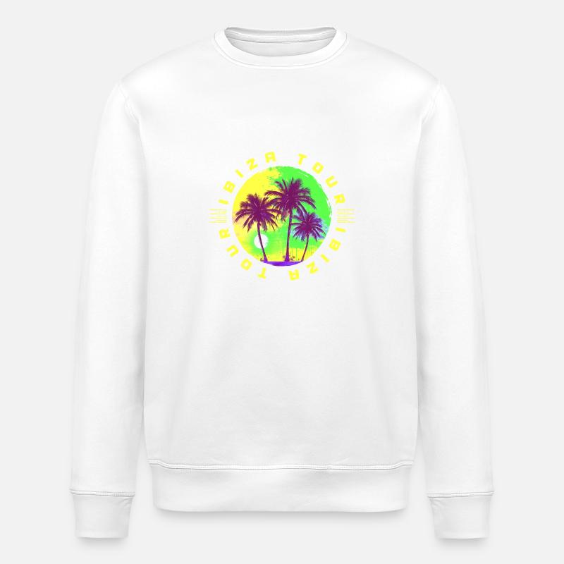 Ibiza Tour Palm Tree Holidays - Stanley/Stella ROLLER Unisex Organic Sweatshirt - white