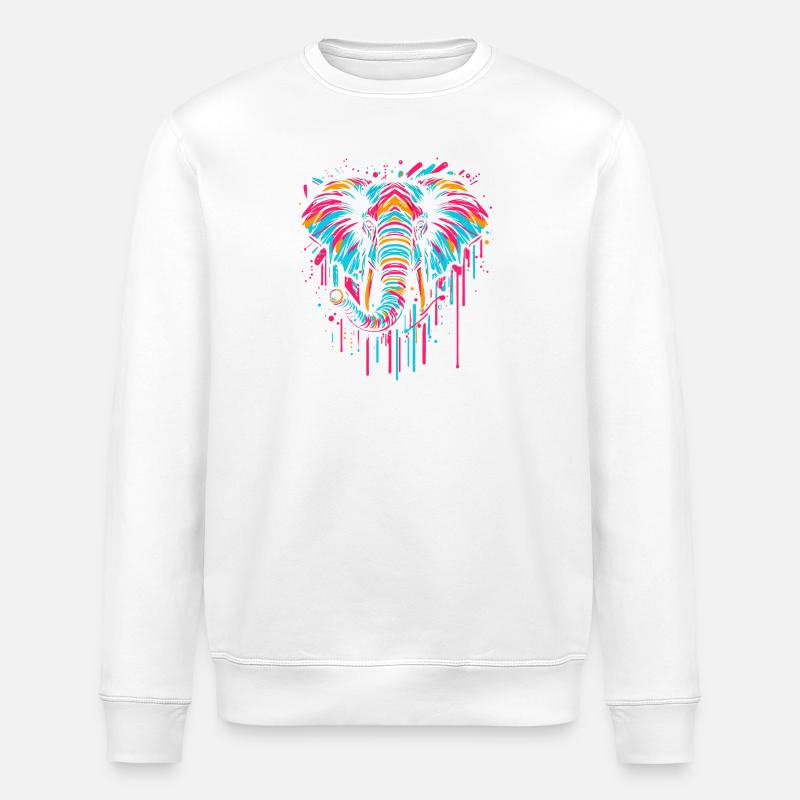 Eléphant graffiti Street art - Sweat bio ROLLER Stanley/Stella Unisexe - blanc