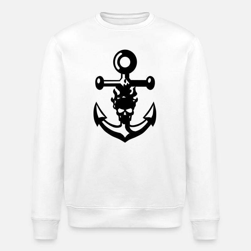 anker schaedel - Stanley/Stella ROLLER Unisex Organic Sweatshirt - white