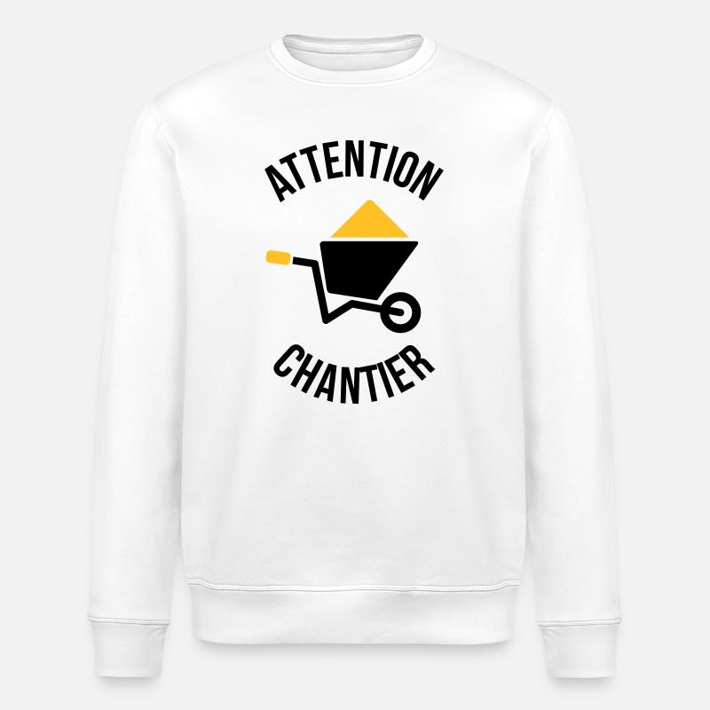 Attention Chantier - Sweat bio ROLLER Stanley/Stella Unisexe - blanc