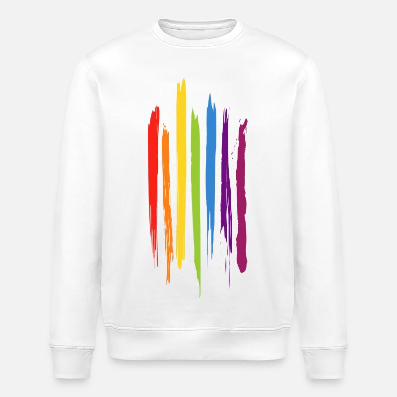 Farbige Pinselstriche - Stanley/Stella Unisex Bio-Sweatshirt ROLLER - Weiß