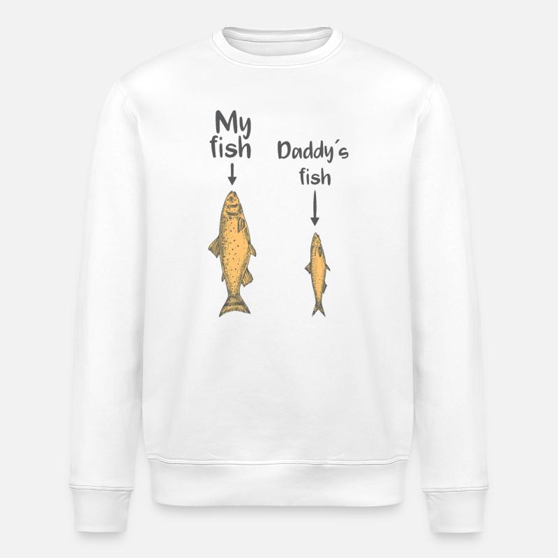 My fish, Daddy´s fish - Stanley/Stella Unisex Bio-Sweatshirt ROLLER - Weiß
