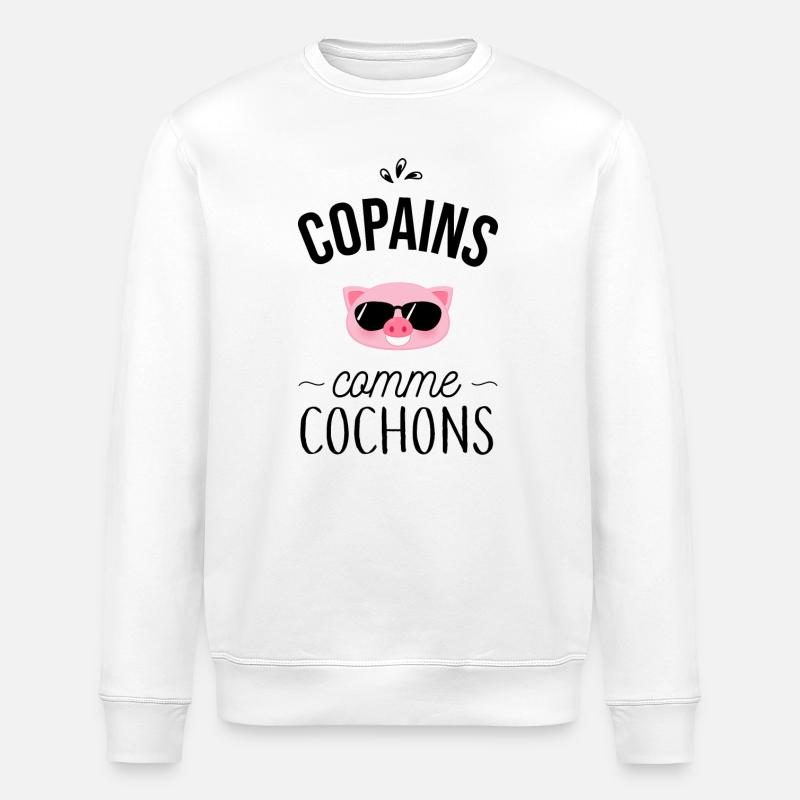 Copains comme cochons - Sweat bio ROLLER Stanley/Stella Unisexe - blanc