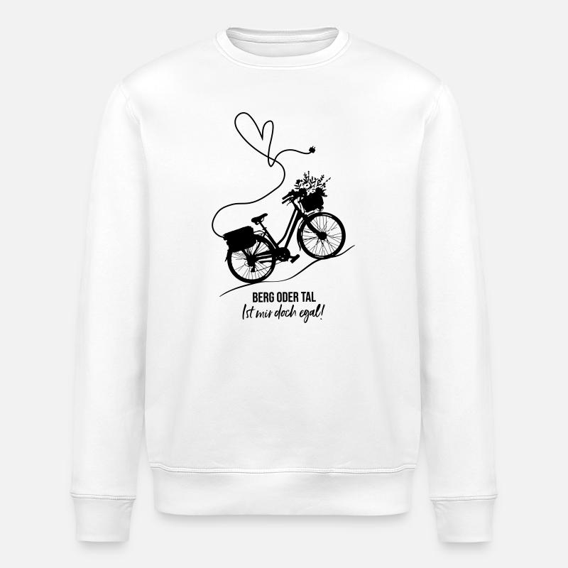 ebike-Vélo-Fleurs-Cœur - Sweat bio ROLLER Stanley/Stella Unisexe - blanc