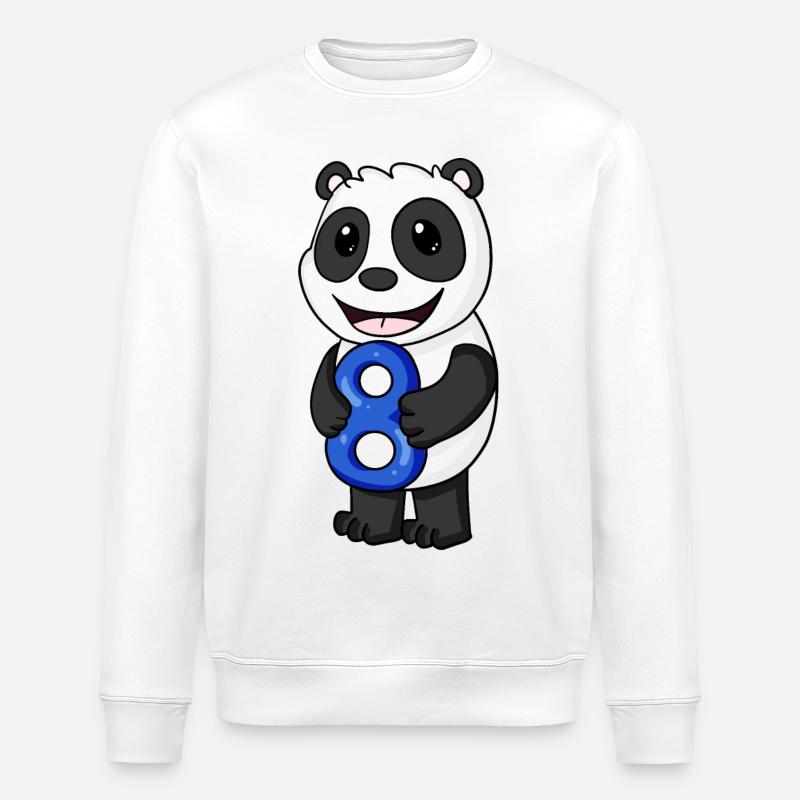 Panda 8 - Stanley/Stella ROLLER Unisex Organic Sweatshirt - white