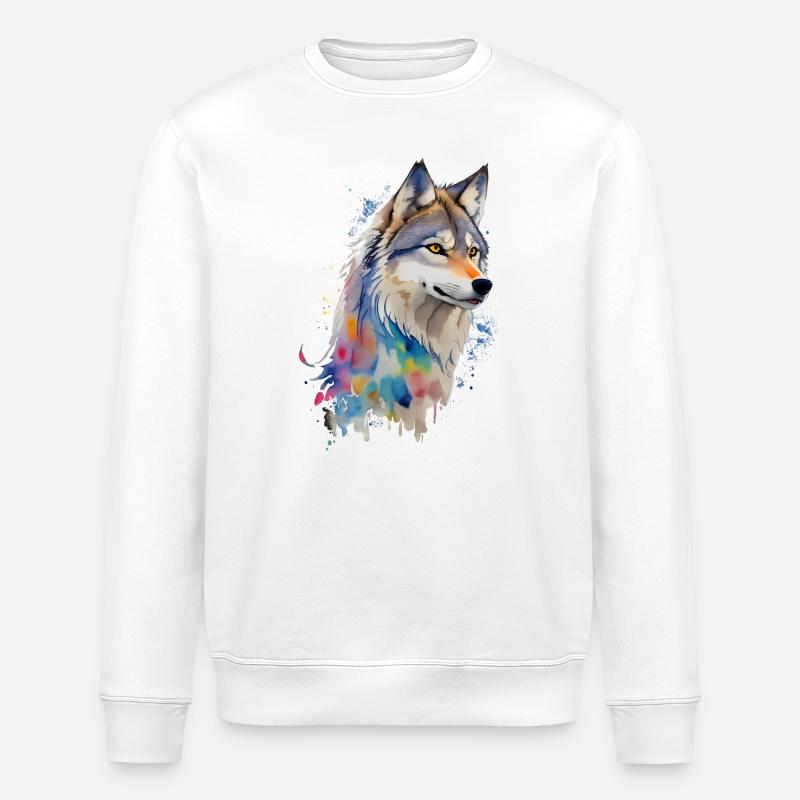 Loup - Sweat bio ROLLER Stanley/Stella Unisexe - blanc