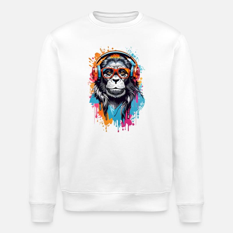 Singe cool - Sweat bio ROLLER Stanley/Stella Unisexe - blanc