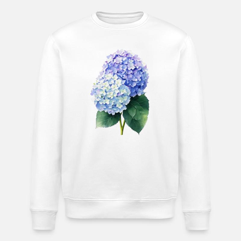 Hydrangea - Stanley/Stella ROLLER Unisex Organic Sweatshirt - white