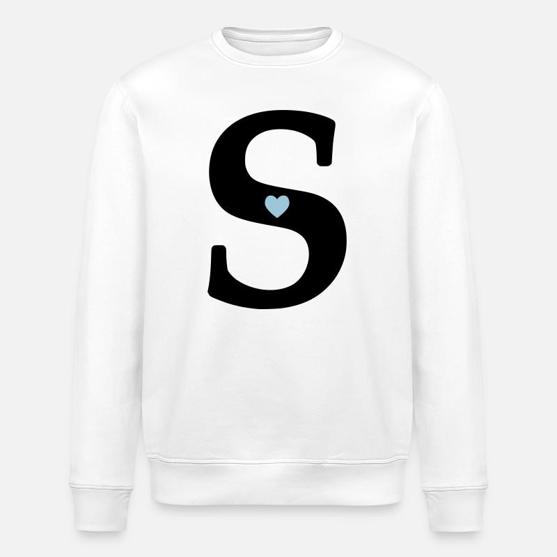 Lettre S Lettre initiale - Sweat bio ROLLER Stanley/Stella Unisexe - blanc