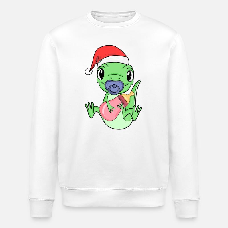 Lézard Bébé Noël - Sweat bio ROLLER Stanley/Stella Unisexe - blanc