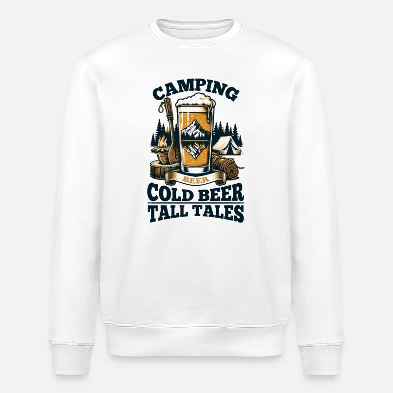 Camping: Kaltes Bier, Märchen! - Stanley/Stella Unisex Bio-Sweatshirt ROLLER - Weiß